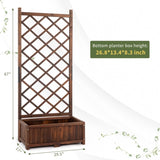 ZUN Wood Planter Raised Garden Bed with Trellis, 67 Inch Height Outdoor Garden Flower Standing Planter 45093764