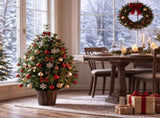 3 FT Potted Artificial Christmas Tree, Unlit Small Xmas Tree with 119 Branch Tips, Distressed Gold 71962916