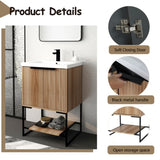 ZUN 24 Inch Freestanding Bathroom Vanity With Resin Basin BVA01124MP-1, W999P181590