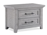 1pc Gray Contemporary Rustic Wood Finish Two Drawers Nightstand Wooden Bedroom Furniture Metal Pull B2741P504989