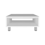 Eclipse 10" H Low Minimalistic Square Coffe Table with Open Storage White B070P254752