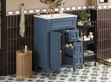 24" Bathroom Vanity with Ceramic Sink, Small Bathroom Sink Cabinet, Modern Cabinet with 2 Drawers N710P318989C