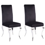 Black and Chrome Tight Back Side Chairs B062P182704