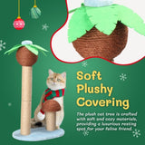 ZUN 27.5in Coconut Palm Tree Cat Scratching Post, Cute Cat Scratcher with Natural Sisal Posts & Dangling 19365590