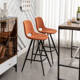 ZUN Porth Fabric Kitchen 28.25" Counter Height Stools, Set of 2, Orange T2574P165089