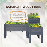 ZUN Wooden Planter、Flower shelf,Wood Planter Box-Gray 77839452