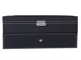 20 Compartments Dual Layers Elegant Wooden Watch Collection Box Black 74095307