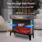 ZUN 24 inch three sided glass electric fireplace with feet W1769P166908