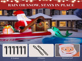 10FT Lighted Christmas Inflatable Decoration, Inflatable Santa Fishing on Boat, Funny Blow Up Yard 44666240