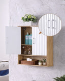 Bathroom Wall Cabinet with Double - Door, Bottom Wavy - Patterned Doors, Adjustable Inner W3151P288945