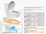 Trone Doccia Electric Bidet Toilet Seat Adjustable Heated Seat with Dual Control Mode Elongated T3177P286054