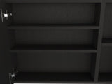 Medicine 18H" Single Door Cabinet, Two External Shelves, Three Interior Shelves , Black B097133142