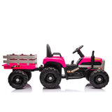 Ride on Tractor with Trailer,24V Battery Powered Electric Tractor Toy, 200w*2motor W1578P193902