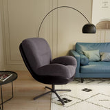 360&deg Swivel Office Chair, Modern Chenille Chair with Faux Leather and Black Metal Base Frame, No N817P205024H