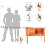 36" Single Deck Waterproof Wooden Chicken Coop Hen House Pet Animal Poultry Cage Rabbit Hutch Natura 91435389