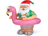 5.9 FT Lighted Christmas Inflatable Decoration, Inflatable Hawaii Santa Claus Outdoor Decoration, 23376680
