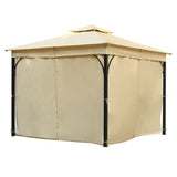 TREXM 10x10 Outdoor Gazebo Tent with Double Roofs, Patio Gazebo with Mosquito Netting and Privacy N715P261160A