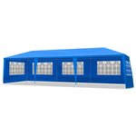 ZUN 10'x30' Outdoor Party Tent with 8 Removable Sidewalls, Waterproof Canopy Patio Wedding Gazebo, Blue 03964821