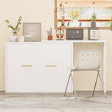 Twin Size Murphy Cabinet Bed with Adjustable Position Desk, Murphy Chest Dresser Bed with Foldable N733P272603K