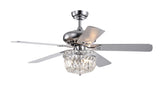 ZUN 52 Inch Crystal Chandelier Fan Dual Finish Reversible Blades, Fandelier,Ceiling Fan With Remote W1592P182912