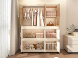 Portable Wardrobe Closet Storage Organizer for Clothes,Clothes Dresser,9 Magnetic Doors-9 Cubes & 1 76833368