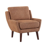 1pc Orange Color Accent Chair Cushion Seat Chenille Upholstery Comfort Style Durable Solid Wood Legs B011P315598