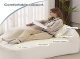 LY-048 Compression Curved Chaise Longue Chair Indoor, Modern Chenille Loveseat Couch with Deep Seat W2231P401698