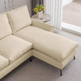 81"Modern Sectional Technical leather L-Shaped Sofa Couch with Reversible Chaise Lounge 10713407