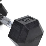 10LB 1-PairHDRS Rubber Coated Solid Cast Iron Dumbbell with Contoured Chrome Handle, 33785451