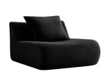 Armless Sofa W/Pillow Teddy Fabric-Black W714P357237