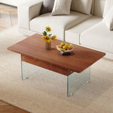 43.3-inch coffee table with lifting function - Combining walnut wood grain with W1512P316123