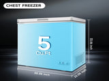 ORIKOOL Chest Freezer 5.0 Cu.ft Solid Top Commercial Deep Chest Freezers with Lockable Stay-Open Lid W2095P372720