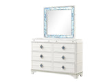 Laguna Modern Style Mirror Made with Wood and Crystal Accents in White B009P270824