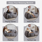 Giant Bean Bag Couch for Adults, Ultra Soft Fluffy Loveseat Bean Bag Sofa, Oversized Chase Lounge 54782712