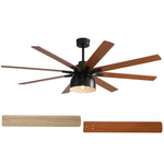 ZUN 66 Inch Ceiling Fan With 6 Speed Wind 8 Dual Colors Blades Remote Control Reversible DC Motor With W882P197255