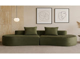 110.24" Fully Compressed Sofa, Corduroy 2-Seater Couch with 2 Lumbar Pillows, Cozy Deep Seat W3326P446759