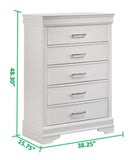 ZUN Modern 5 Drawers Chest made with Wood in White 733569342808