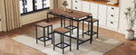 ZUN TREXM 5-Piece Compact Bar Table Set with Table and Stools - Modern Industrial Design, Space-Saving N715P173160P