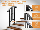 Matte Black Outdoor 1st Tier Iron Handrail 54990724