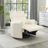 Bocaton Wide Wale Corduroy Upholstery Manual Recliner, White T2574P245446