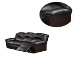 3 Seats Bonded Leather Manual Motion Reclining Sofa in Black B01682189