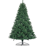 ZUN 8ft Artificial Christmas Tree Full Natural Spruce PVC Fir Tree Foldable Metal Stand Unlit Green W498P198015