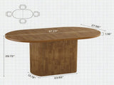 Oval Kitchen Dinner Table 47.24 Inch Dining Table With Hollow Base for 4 40049683