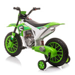 ZUN 12V Kids Ride on Toy Motorcycle, Electric Motor Toy Bike with Training Wheels for Kids 3-6, Green W2181137974