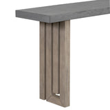 ZUN U_STYLE Uniquely Designed Oak Veneer Console Table with Distinctive Side Shapes, Suitable for N711P170550E