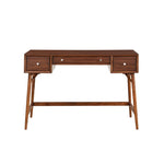 ZUN Modern Styling Counter Height Writing Desk Brown Finish Storage Drawers Nickel Knob Hardware Walnut B01146476