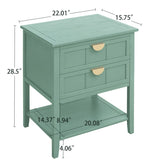 ZUN 2 Drawer Side Table, American Style, End Table, Suitable for Bedroom, Living Room, Study W688P167923