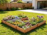 Solid Fir Wood Raised Garden Bed, 5-in-1 Combined Planting Planter Box with Dovetail Joints, 74039350