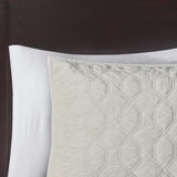 3 Piece Velvet Quilt Set Ivory King/Cal King B03597470