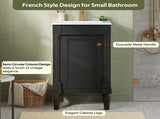 18" French Style Bathroom Cabinet with Storage, Small Space Solution with Ceramic Sink, Adjustable N710P415332B